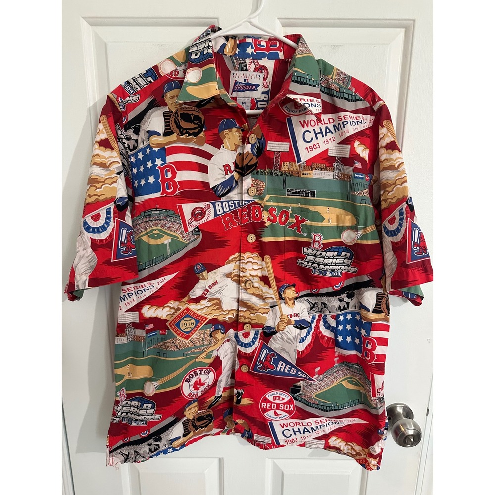 Reyn Spooner Boston Red Sox MLB World Series‎ Size M Button Up Hawaiian Shirt